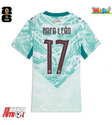 Portugal Rafael Leao #17 Segunda Equipación Mujer Mundial 2026 Manga Corta
